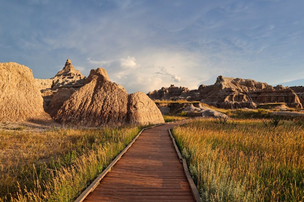 badlands, national park, landscape